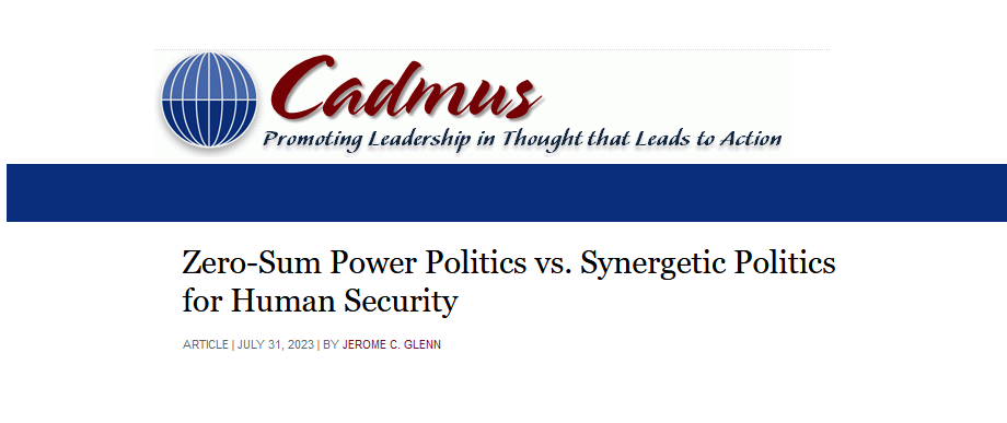 Zero-Sum Power Politics vs. Synergetic Politics - New Publication