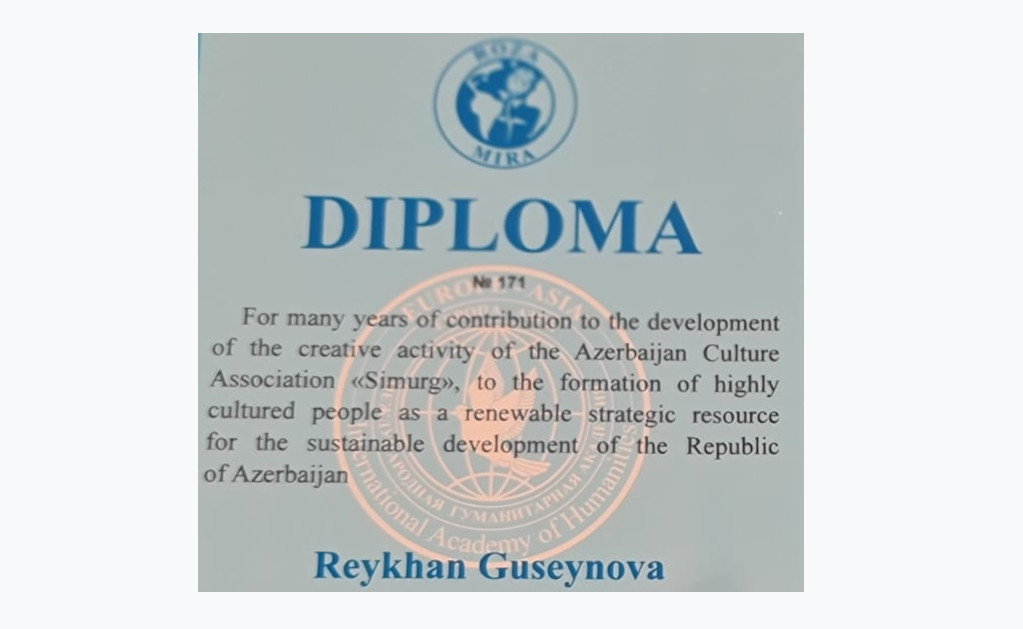 The Rose of the World awarded to Reyhan Huseynova - January 14, 2024