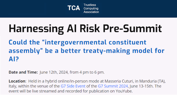 Harnessing AI Risk Pre-Summit – June 12, 2024